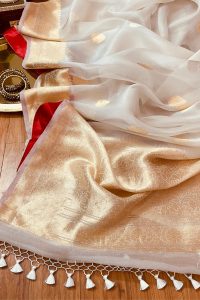 Ivory Dream Kadwa Weave Kora Silk Saree KGS00001 (2)